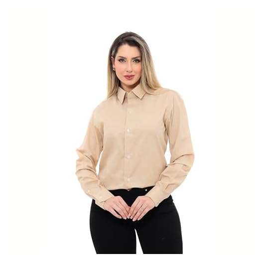 Pthirillo, Camisa Social Feminina Premium Tipo Linho Bege Tamanho:P