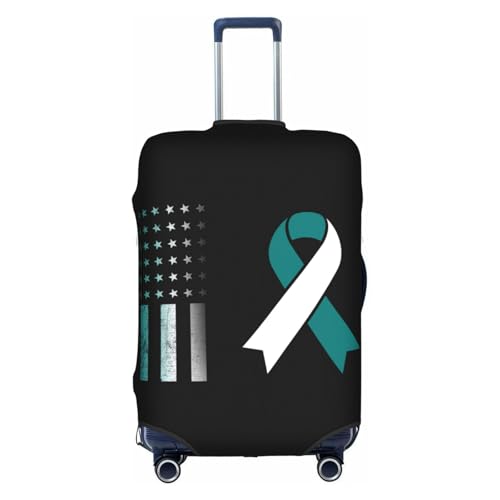 Travel Luggage Cover Vintage Cervical Cancer Awareness Fashion Washable Baggage Suitcase Protector Fit For Luggage Small