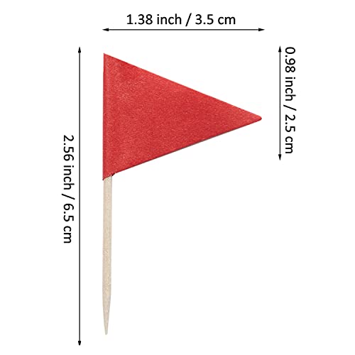 CANTENDO 100 pcs Color triangle toothpick flag (Red)