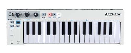 Arturia - Keystep - Portabler MIDI Controller, Sequenzer und Arpeggiator - 32 Slimkey-Tasten, Polyphoner Step-Sequenzer it 8 Speicherplätzen, Arpeggiator mit 8 Modi, CV-kompatibel - Weiß