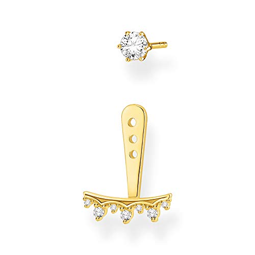 THOMAS SABO Single ear stud white Stones gold 925 Sterling Silver, 18k Yellow Gold Plating
