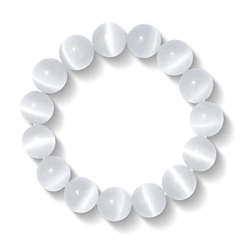 Natural Stretch Gemstone Crystal Bead Bracelet, Healing Stone Beaded Tiger Eye Bracelets for Women Men Gifts (Unisex)