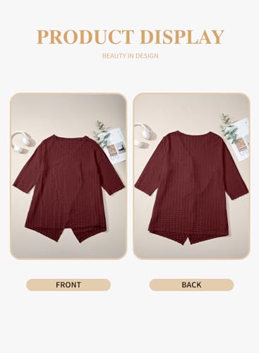 Image of Eytino Plus Size Cardigan for Women Lightweight Half Sleeve Summer Loose Kimono Cardigan Beach Cover Ups(1X-5X)