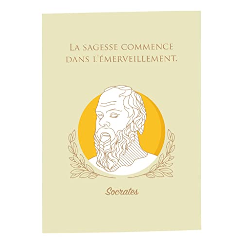 Affiche Poster La Sagesse Commence Dans L'émerveillement Socrates Citation Philosophie Grecque