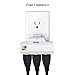 Cable Matters [UL Listed] 2-Pack 3-Outlet Grounded 180 Degree Swivel Wall Tap, 3 Plug Wall Adapter, Multi-Plug Outlets, White