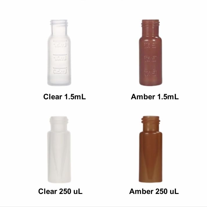 Viales de cromatografía PP de 1,5 ml - Paquete de 100(Amber,1.5 mL)