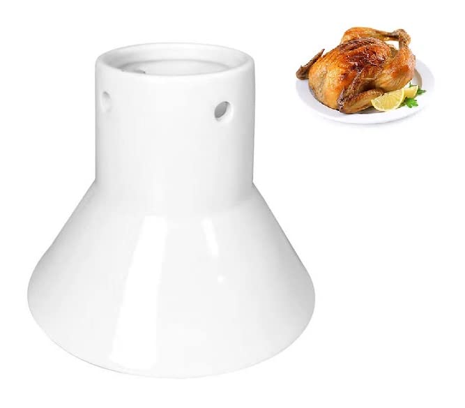 Plutreas Ceramic Chicken Roaster Rack Beer Can Chicken Stand Vertical Poultry Chicken Cooking BBQ Accessories (1 Pcs)