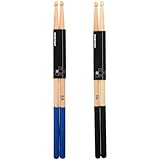 Ciieeo 2 Paar Ahorn Trommelstöcke mit Holzspitze Rutschfester Griff Mittlere Dicke Leicht für Snare Drum Schlagzeug Geeignet für Anfänger Live Auftritte und Café Bars