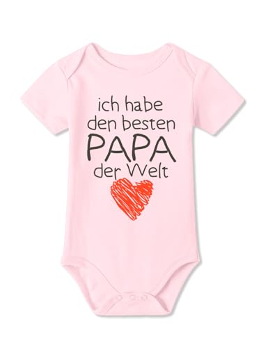 BesserBay Baby Mädchen Body - Besten Papa der Welt - Strampler Rosa 9-12M