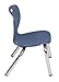 Romig Trek 36 in. Round Adjustable Classroom Table- Noble Oak Top, Grey Base & 4 Andy 12 in. Blue Stack Chairs
