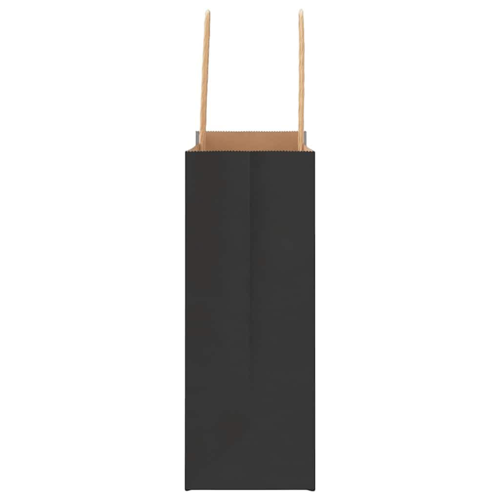 vidaXL Bolsas de Papel con Asas 250 uds Negra 18x8x22 cm, Bolsa de Papel, Bolsa de Papel para Regalo, Bolsa de Regalo de Papel