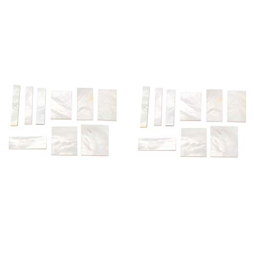 B Baosity Conjunto De 2 Piezas En Blanco De Nácar, Incrustaciones En Blanco Para Guitarra, Diapasón, Cuello De Guitarra