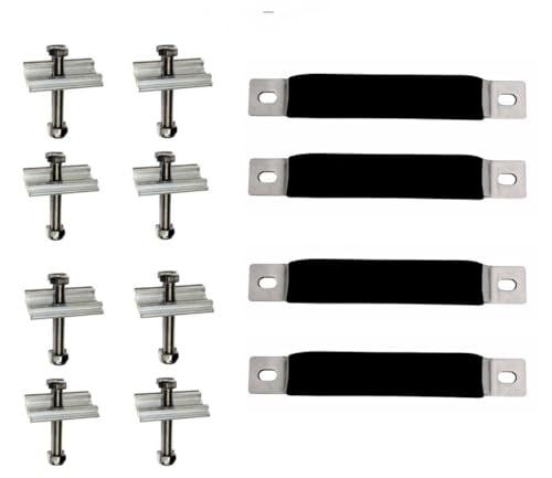Fits Tentbox - Entire Fixing Kit - 8 x Fixing Clamping Plate Kits Channel Bolts and Nyloc Nuts - 4 x U Bracket Handles (Entire Fixing Kit For Tentbox, Latitude, Ventura, OEX (EXCEPT TENTBOX GO)