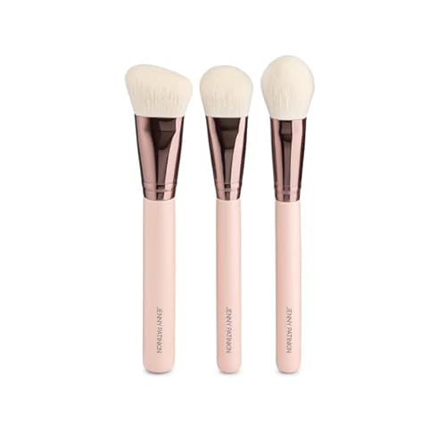 Jenny Patinkin Luxury Makeup Brushes, 3-Piece Contour Professional & Travel Makeup Brush Set, Sculpting, Cheek, Highlighter, Vegan, Eco-Friendly & Cruelty Free.