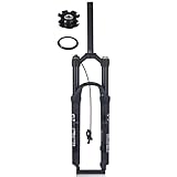 KLYso Horquillas Delanteras 1-1/8 Recta Doble Cámara Aire Recorrido 120mm Eje QR 9 * 100 Bloqueo Línea Hombro MTB Mountain Bike Horquilla Suspensión Bicicleta(Black Remote,29inch)