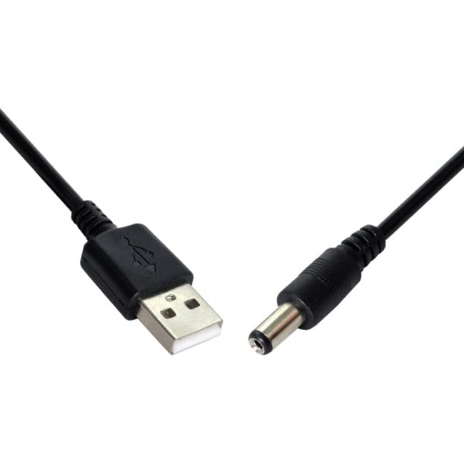 chenyang USB 2.0 A Type Male to 5.5x2.1mm DC Power Plug Barrel Connector DC 5V Cable 100cm
