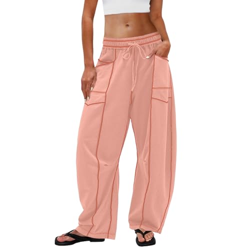 Womens Baggy Wide Leg Pants Casual Palazzo Pants Loose Lounge Sweatpants with Pockets Summer Vacation Outfits