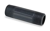 GF Piping Systems PVC Pipe Fitting, Nipple, Schedule 80, Gray, 3