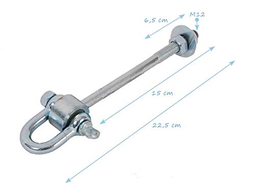Kit De 2 Crochets M12 Pour Balançoire OTITU – Acier Galvanisé – Charge 200 Kg – Roulement Nylon – Installation Facile