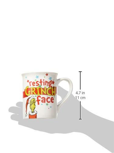 Department 56 Resting Grinch Face Stoneware Mug, 1 Count (Pack of 1), Multicolor