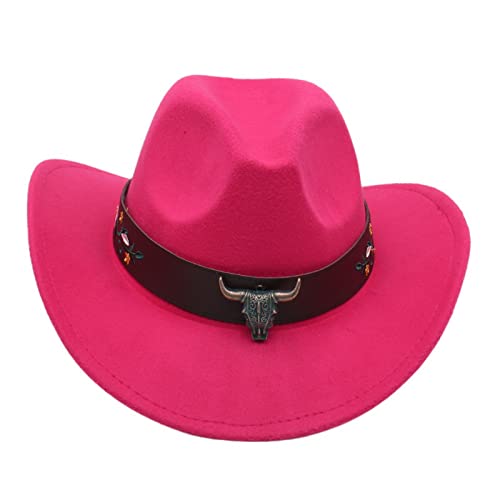 Jokejojack Cowboy Cowgirl Hat Sun Hat Felt Hat Fashion Cowboy Hat Crimping Travel Cap With Belt Western Hat Outdoor Sun Protect For Women Men Navy #TOP2