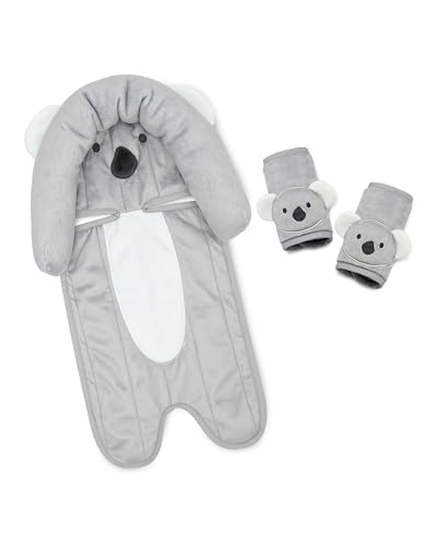 Image of Travel Bug Baby & Toddler 3-Piece Head Support & Strap Covers Set for Car Seats, Strollers & Bouncers … (Koala)