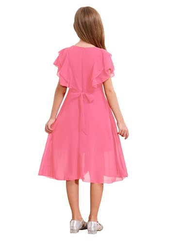 CHICTRY Kid Girls Solid Color Chiffon Wedding Birthday Party Dress Dance Prom Gown Formal Dress2