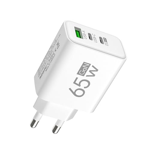 Cargador USB Compacto - Cargador USB De Pared | Bloque De Cargador De Teléfono USB Multipuerto De 65 W: 1 Puerto USB+2 PD, Accesorio De Viaje, Bloque USB Compacto para La Mayoría De Teléfonos