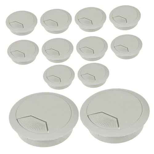 12pcs Tapa para Orificio de Cable Organizador Gris Blanco para Escritorio, Gestión de Cables para Oficina y Hogar miniatura 4
