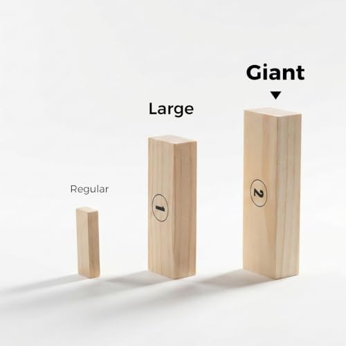 Image of Outdoor Games Large Tumble Tower 54 Wood Blocks Stacking Game, 5 FT Tall