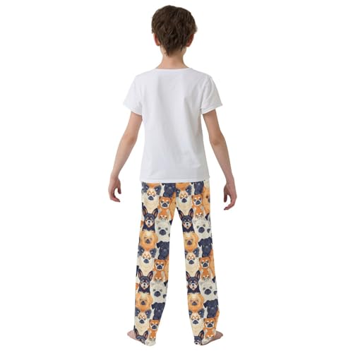 ALAZA Seamless Pattern with Dog Pajamas Bottoms with Pockets Comfy Pjs Sleepwear Elastic Waistband Pajamas Pants Lounge Pants3