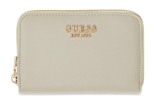 Porte-monnaie GUESS Amorette écru : grand portefeuille zippé blanc crème pour femme