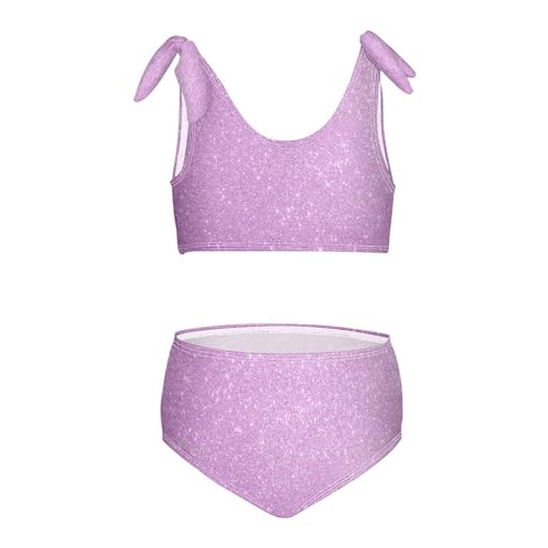 Wusikd Purple Glitter Girls Swimsuits Two Piece Swimwear Bikini Set for for Girls Size 4T