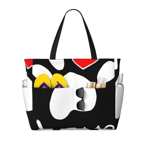 Grand sac de plage Paw Love pour femme avec poignées robustes