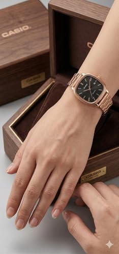 Image of CASIOO Vintage Analog Watch for Girls | Classic Retro Design Wrist Watch | Stylish Leather Strap Watch for Teens & Women | Elegant Casual | Watch for Girls