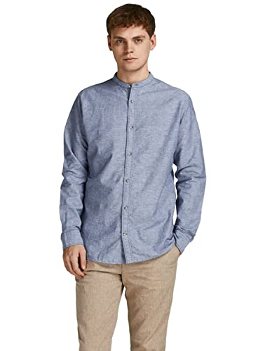JACK & JONES Herren Jjesummer Band Shirt L/S S22 Noos Hemd, Faded Denim, M...