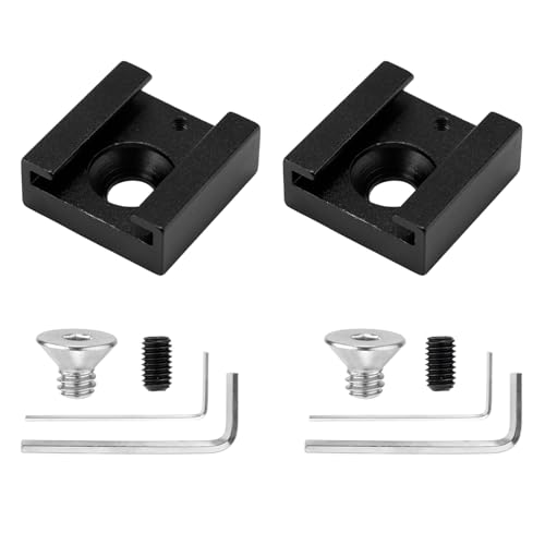 Lot de 2 Support de Griffe Froide, Adaptateur de Montage pour Griffe Froide d'Aluminium avec vis de 6,35mm et clé Hexagonale Compatible avec Flash Lumière LED Moniteur Microphone