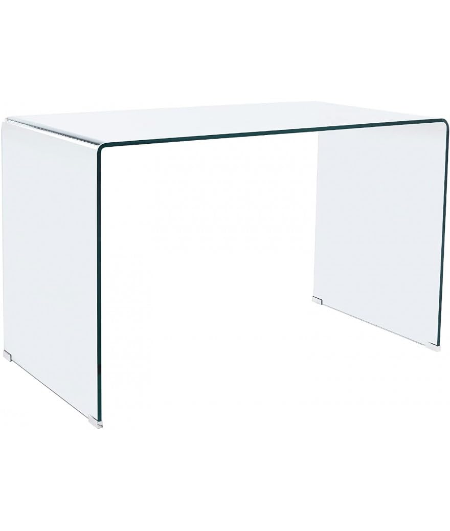 PEGANE Table de Bureau rectangulaire en Verre - Longueur 120 x Profondeur 70 x Hauteur 74 cm
