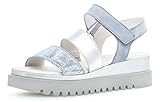 gabor silberne sandalen Gabor Jollys Damen Sandalen, Keilsandalen, Farbe: Blau (cielo/silber), Damen-Schuhe