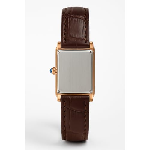 Image of Poshi Sanda Premium White Brass Sqaure Dial Watch | 200mm Rose Gold Stainless Steel Strap Quartz Watch for Women