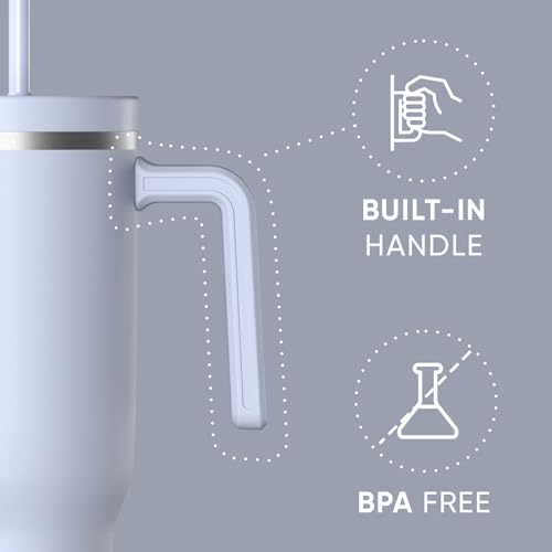 Image of Hydrapeak Voyager 40 oz Tumbler With Handle and Straw Lid | Stainless Steel Insulated Tumblers | Travel Mug for Hot and Cold Beverages, Thermos Travel Coffee Mug (Iceberg)