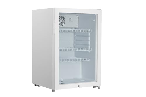 METRO Professional Réfrigérateur à boissons GSC2125, plastique/métal/verre, 54.5x54x84cm, 118 L, froid ventilé statique, avec serrure, blanc