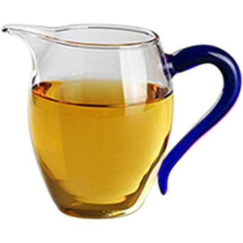 AKILER耐熱高ホウ素シリコンガラス公道杯カンフー茶器分茶器彩把長口公杯茶海グラス (ブルー)