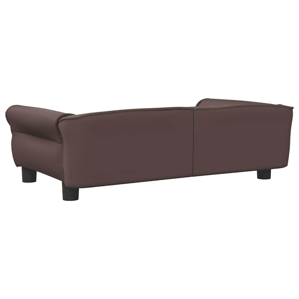 vidaXL Hundebett, Hundekissen mit weicher Polsterung, Hundesofa Hundecouch für kleine Hunde Haustiere, Haustierbett Katzenbett, Braun Kunstleder