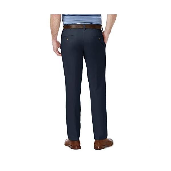 Haggar Men's Cool 18 Pro Straight Fit Flat Front Superflex Waistband Pant, Navy, 38Wx34L - Image 4