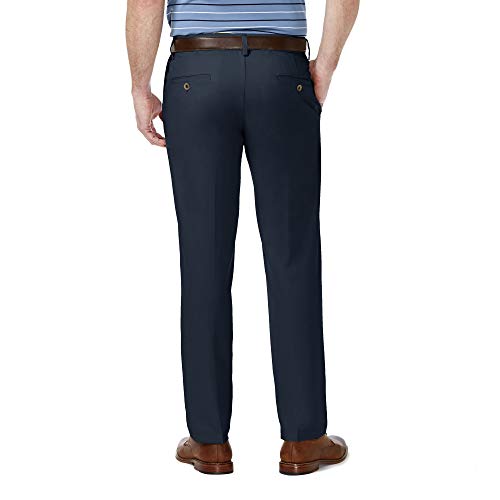 Haggar Men's Cool 18 Pro Straight Fit Flat Front Superflex Waistband Pant, Navy, 38Wx34L - Image 4