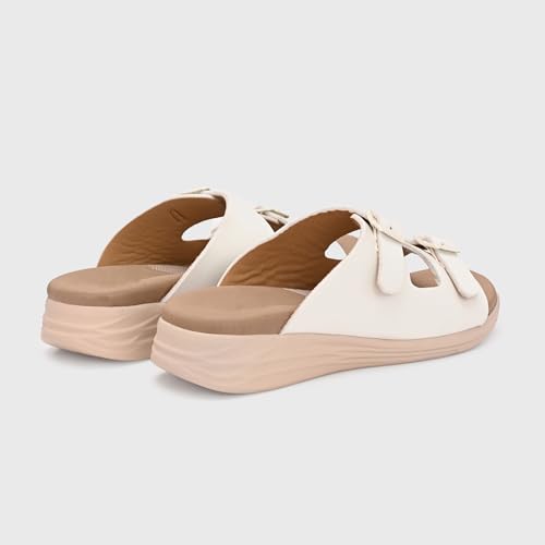 Image of Centrino Women's Sandals |Stylish Slip-On Sandals for Ladies| Elegant & Trendy Design|Double Buckle Adjustable Straps Slide Footwear|Light Weight and Comfortable|Flip Flops for Ladies (9323)