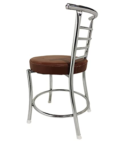 Image of SOMRAJ Chair Comfortable Multi Purpose Home Dining Restaurant Chair with a Leather Cushion Steel (Model) Heavy Duty (1, Brown Ring, Standard)