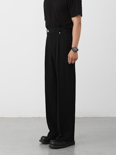 Men's Retro Gray Casual Dress Pants Straight Leg Drop Trousers Pants for Men3