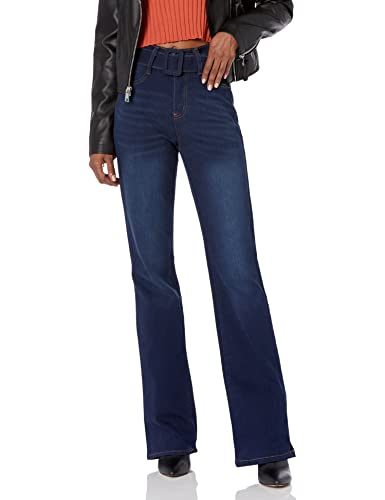 dollhouse Women's Mini Flare Jeans with Self Belt